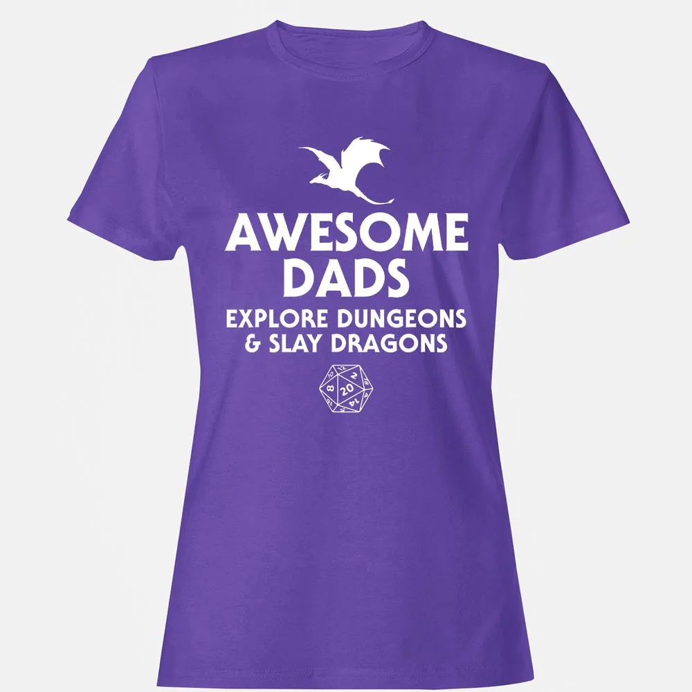 Awesome Dads Slay Dragons Women's T-Shirt - Purple - 12