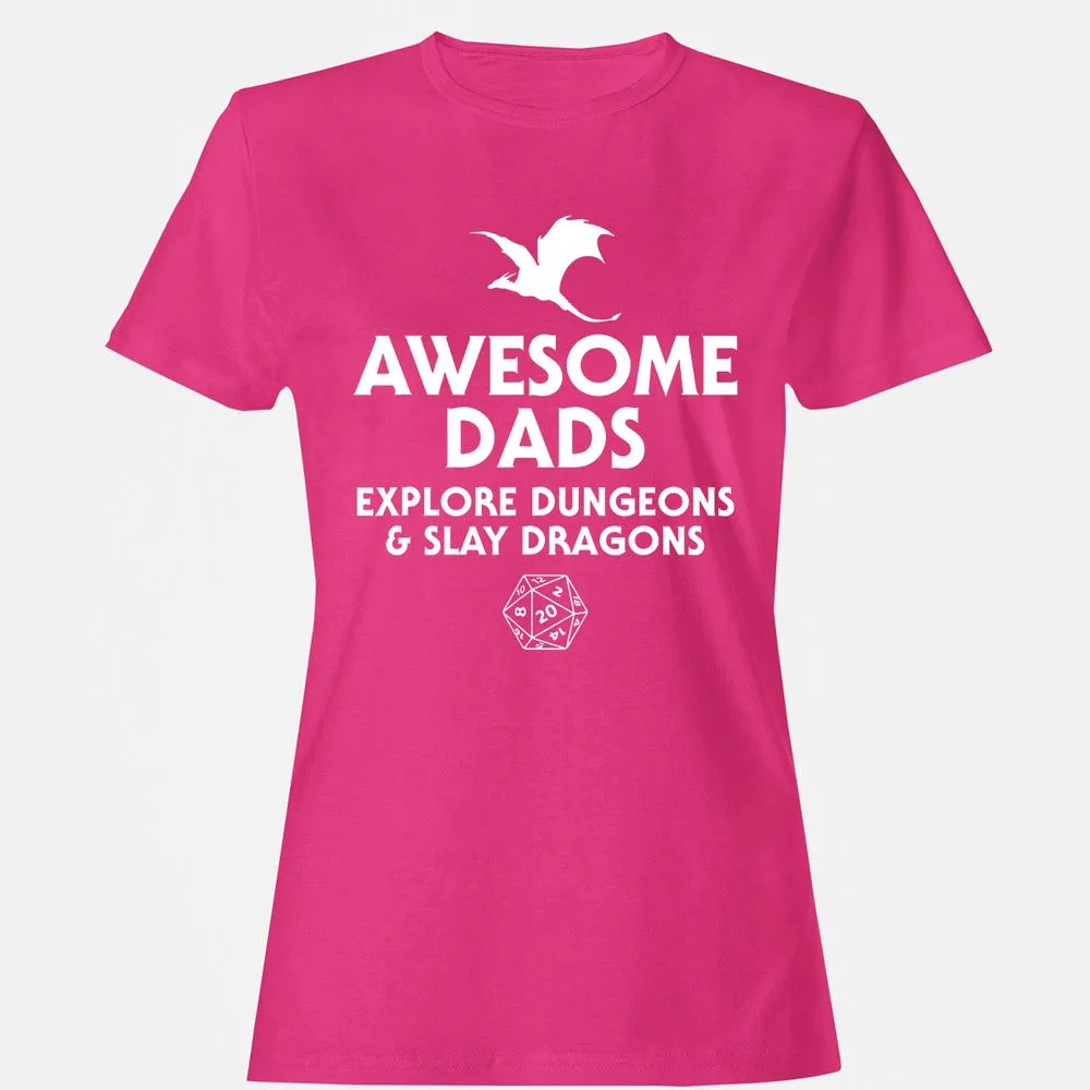 Awesome Dads Slay Dragons Women's T-Shirt - Heliconia - 6
