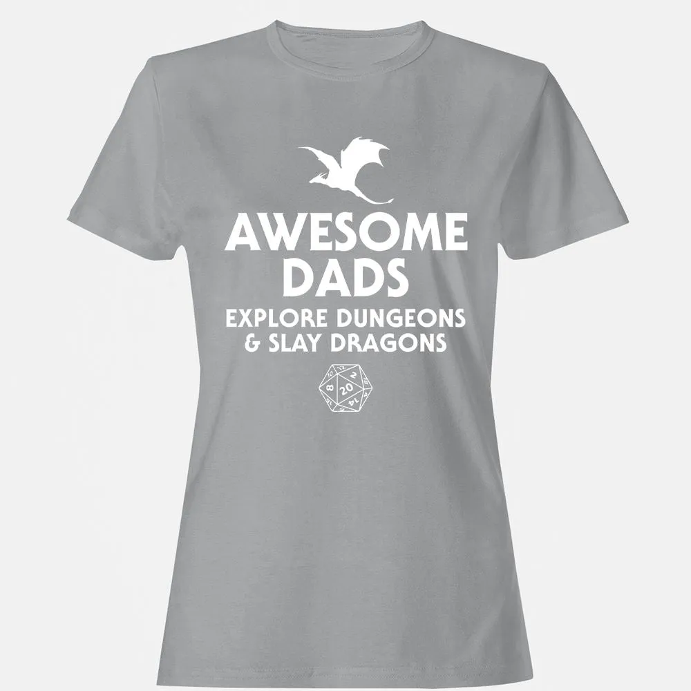Awesome Dads Slay Dragons Women's T-Shirt - Sport Grey - 15