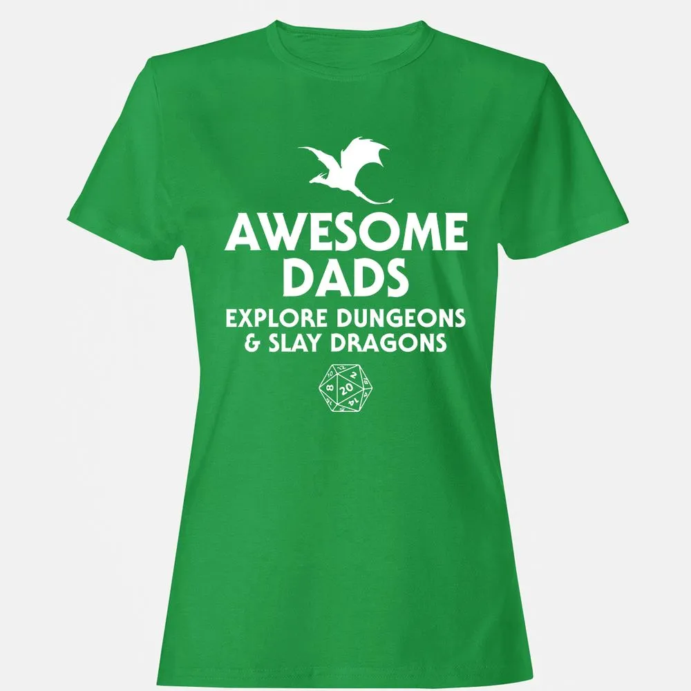 Awesome Dads Slay Dragons Women's T-Shirt - Irish Green - 7