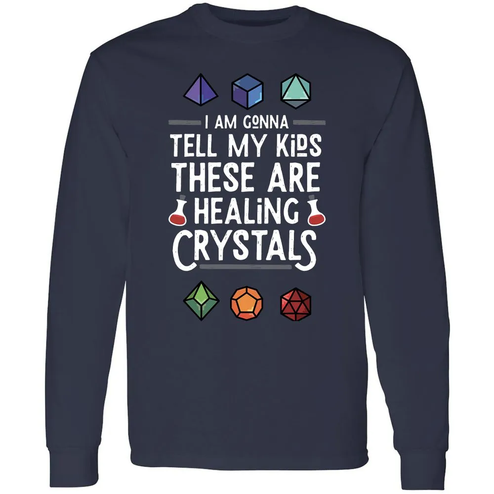Healing Crystals Long Sleeve T-Shirt - Navy - 2