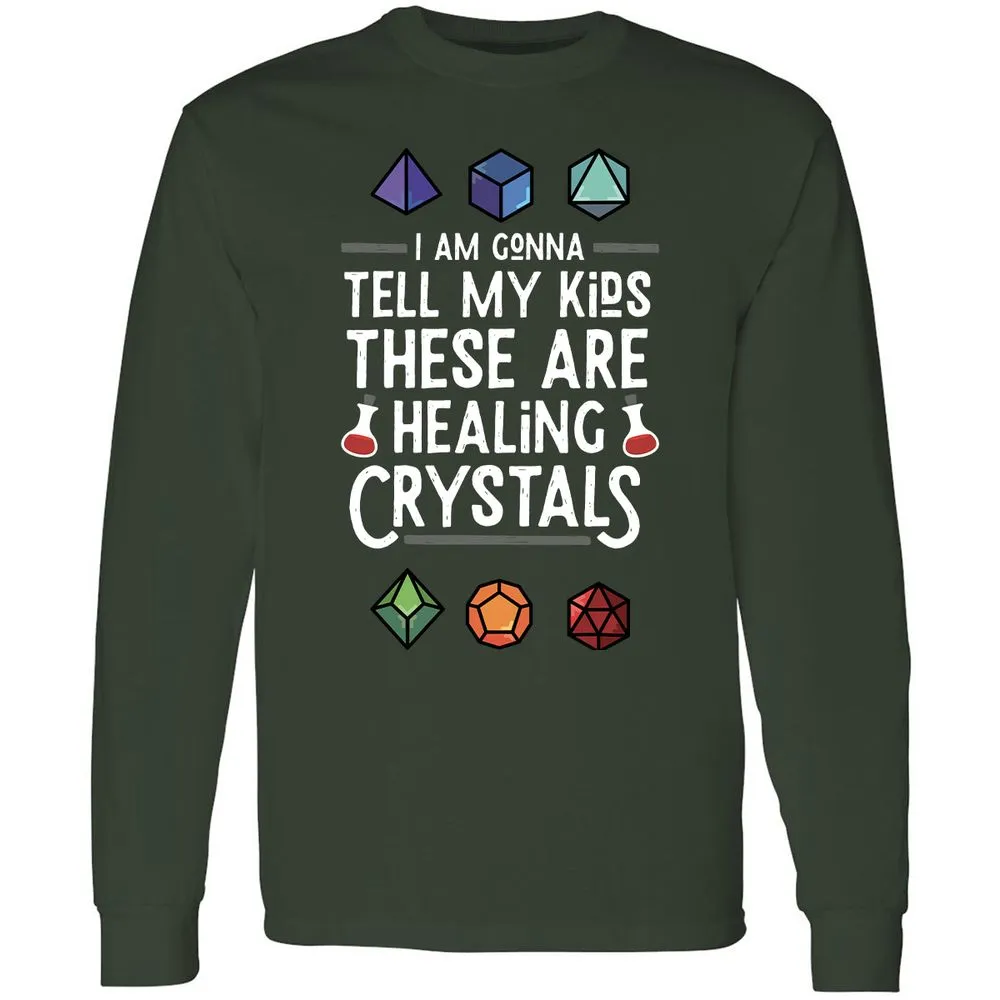 Healing Crystals Long Sleeve T-Shirt - Forest Green - 4