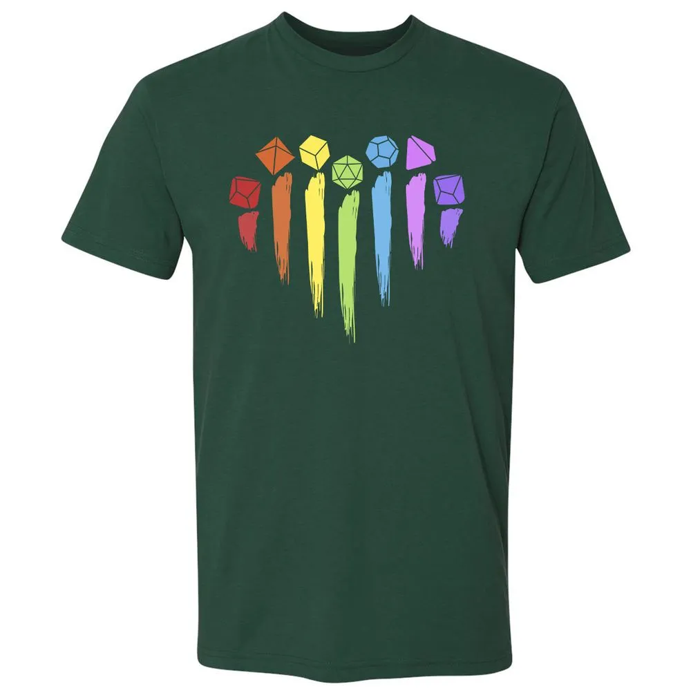 Dice Rainbow Heart Shape - Forest Green - 13