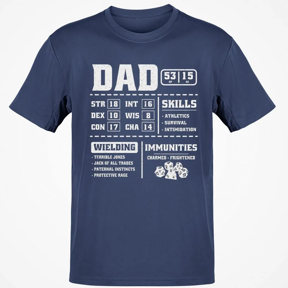 Dad Stat Block 2 Classic Unisex T-Shirt - Navy - 7
