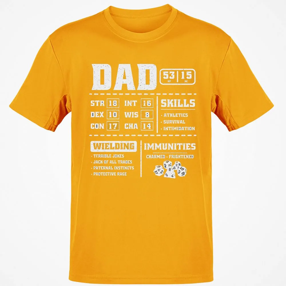 Dad Stat Block 2 Classic Unisex T-Shirt - Gold - 4
