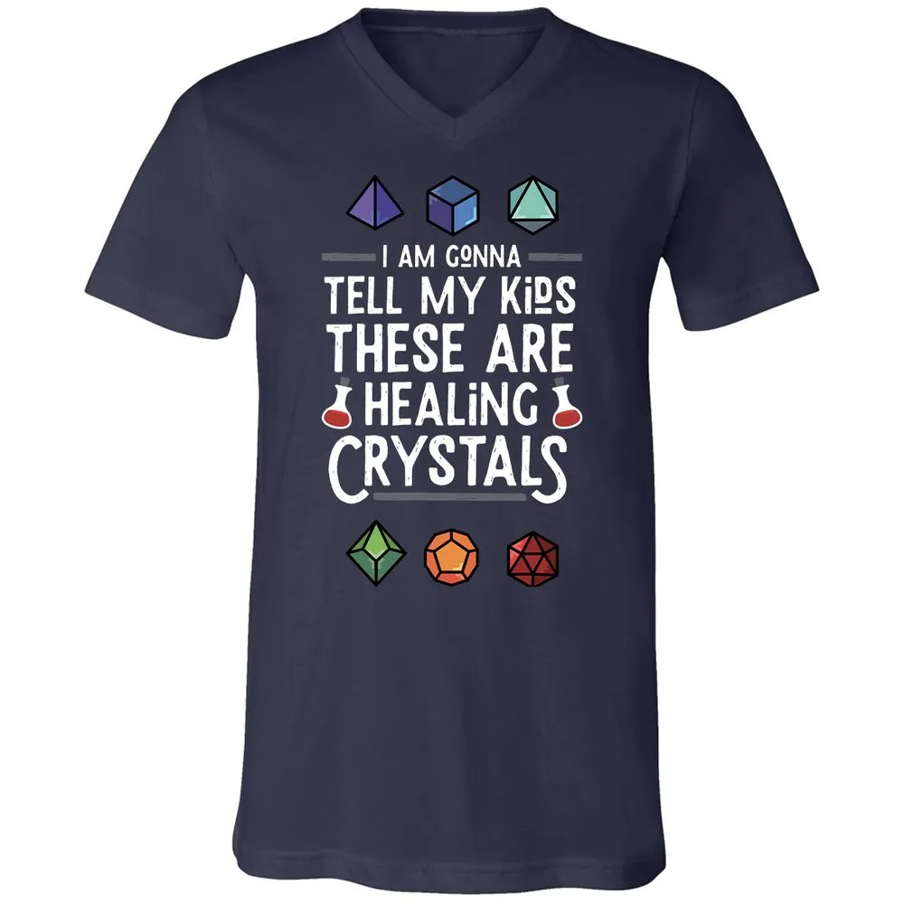 Healing Crystals Unisex V-Neck T-Shirt - Navy - 2