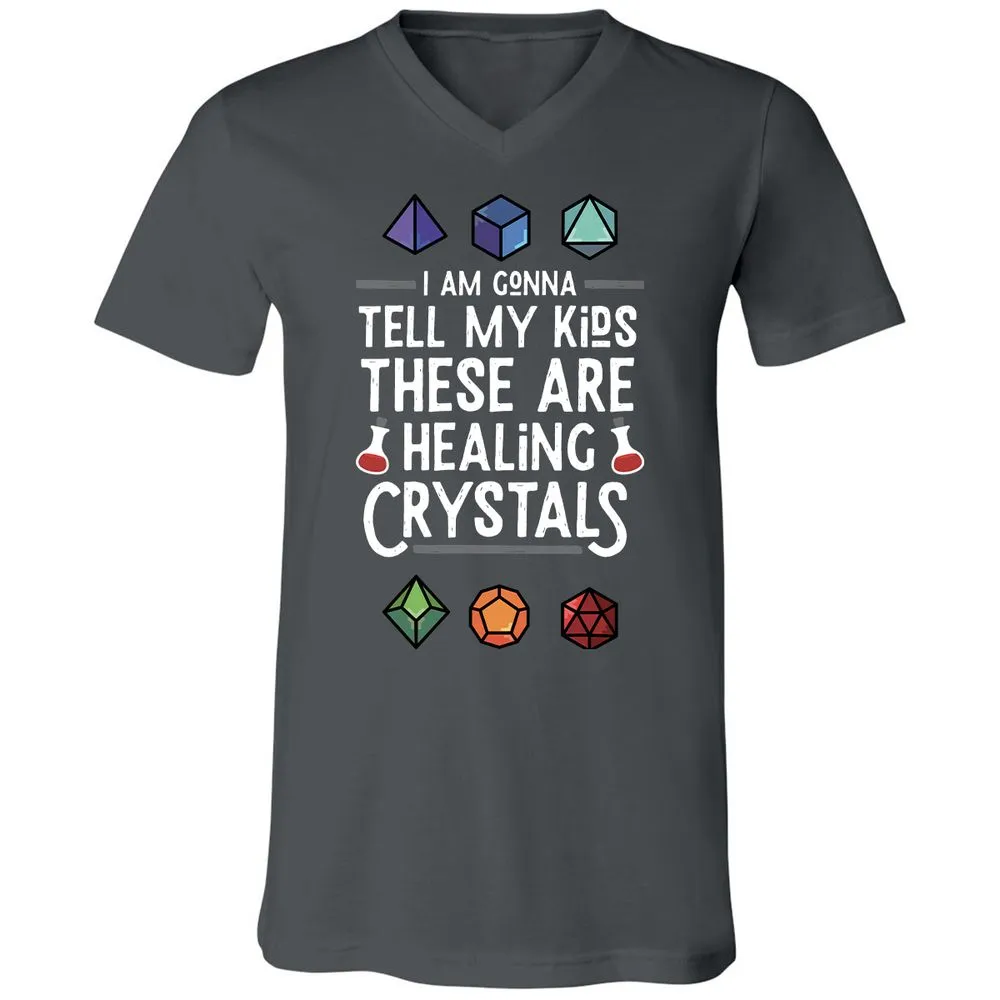 Healing Crystals Unisex V-Neck T-Shirt - Asphalt - 12