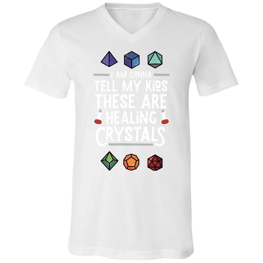 Healing Crystals Unisex V-Neck T-Shirt - White - 5