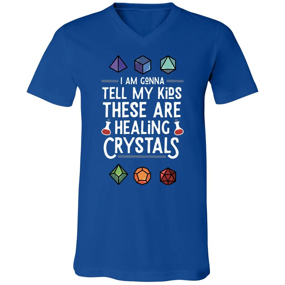 Healing Crystals Unisex V-Neck T-Shirt - True Royal - 4