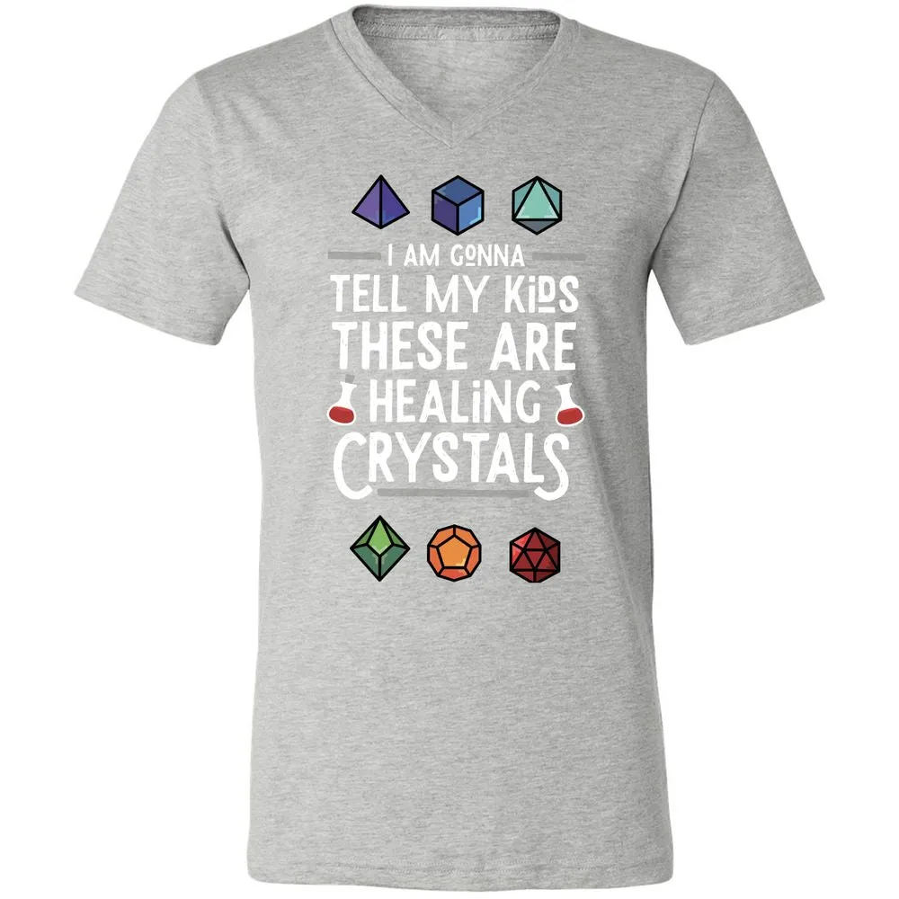 Healing Crystals Unisex V-Neck T-Shirt - Athletic Heather - 7