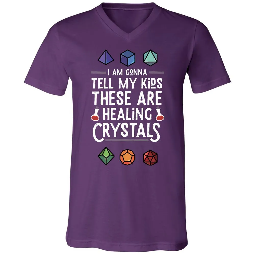 Healing Crystals Unisex V-Neck T-Shirt - Team Purple - 9