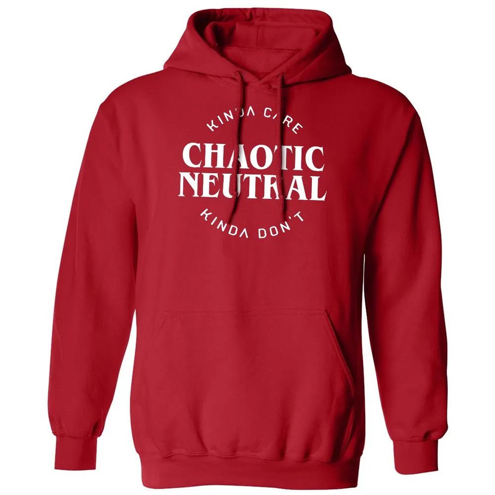 Chaotic Neutral Alignment Kinda Care Kinda Don't Classic Unisex Hoodie - Red - 5