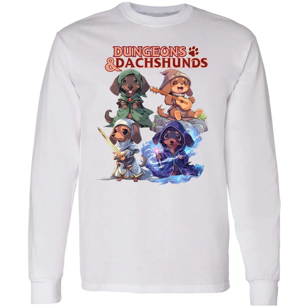 Dungeons & Dachshunds Long Sleeve T-Shirt - White - 5