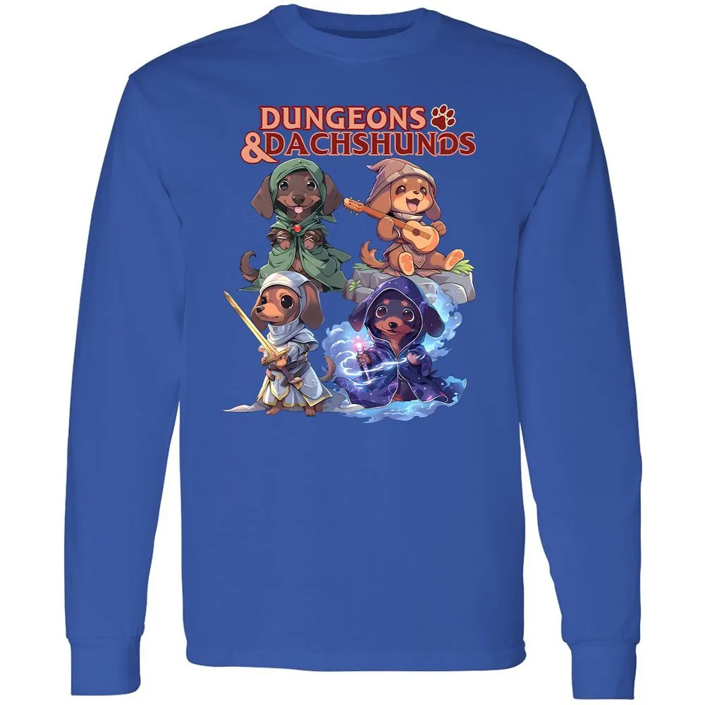 Dungeons & Dachshunds Long Sleeve T-Shirt - Royal - 8