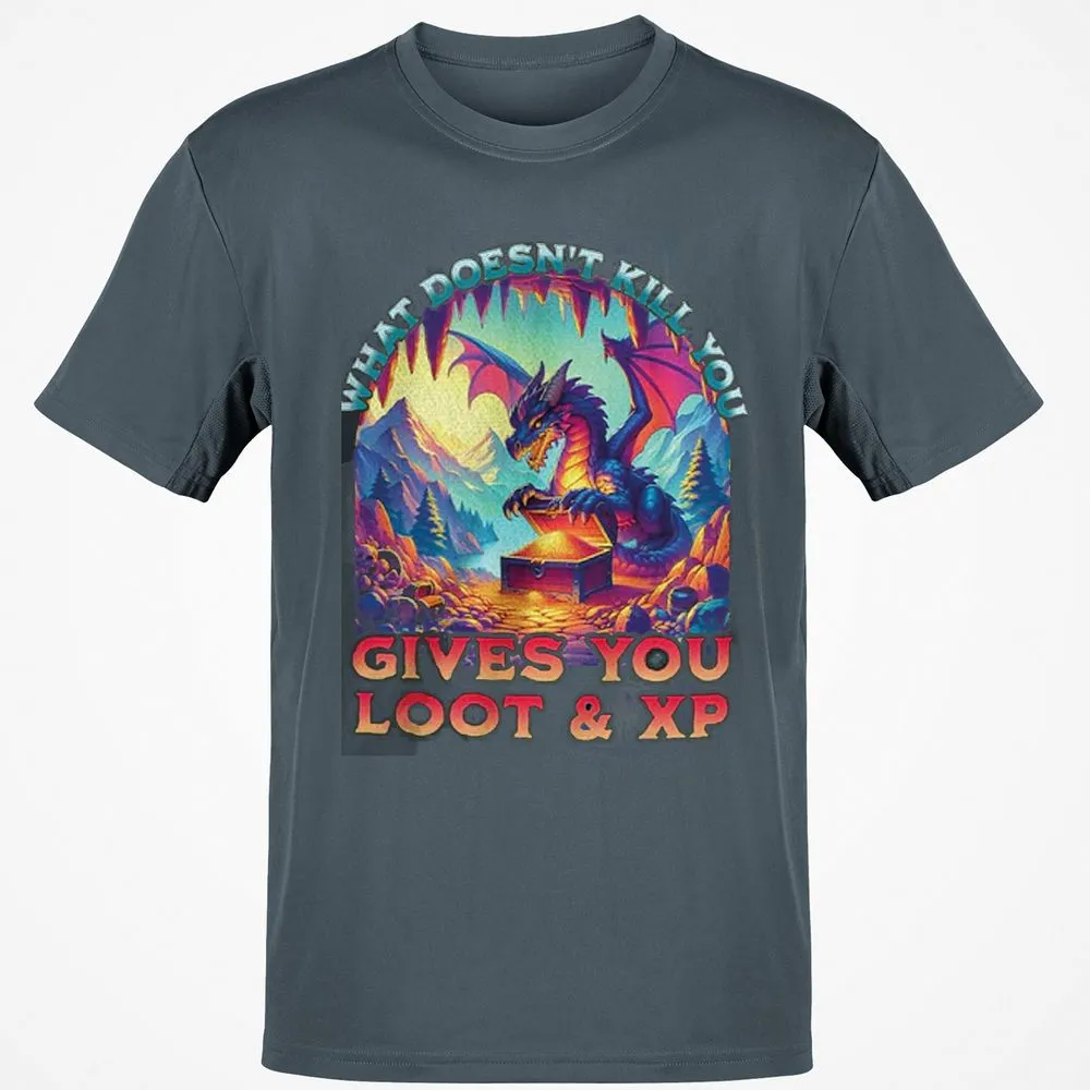 What Doesn't Kill You Give You Loot & XP Classic Unisex T-Shirt - Charcoal - 3