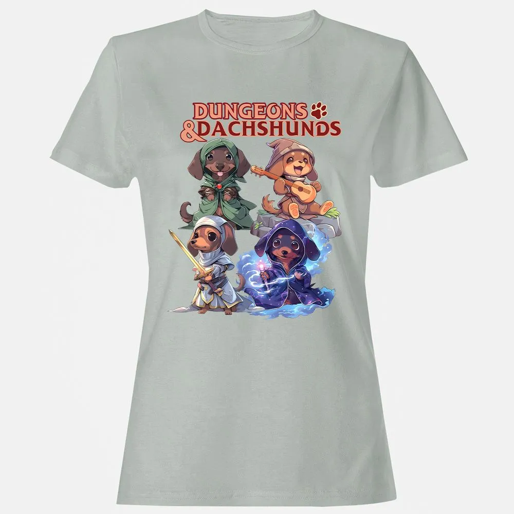 Dungeons & Dachshunds Women's T-Shirt - Ash - 2