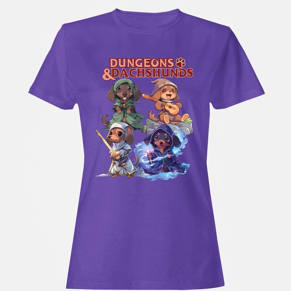 Dungeons & Dachshunds Women's T-Shirt - Purple - 12