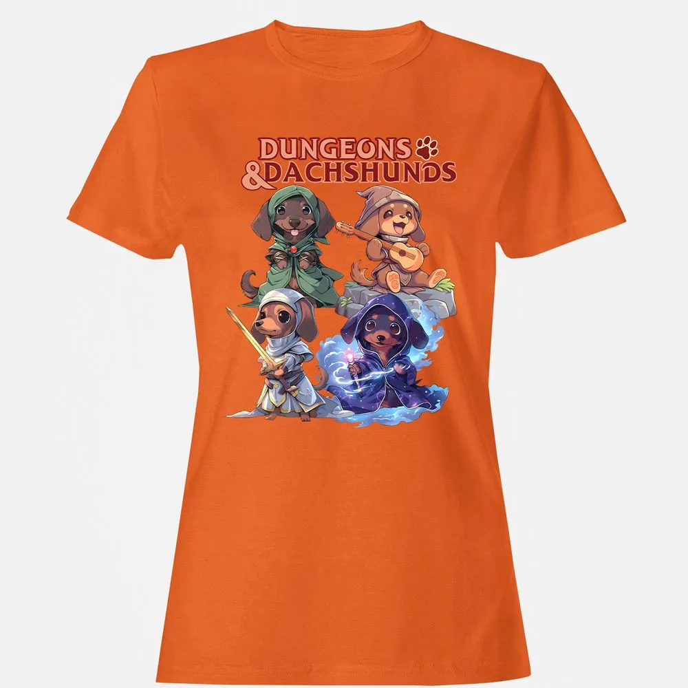 Dungeons & Dachshunds Women's T-Shirt - Orange - 11