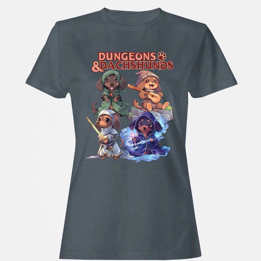 Dungeons & Dachshunds Women's T-Shirt - Charcoal - 3