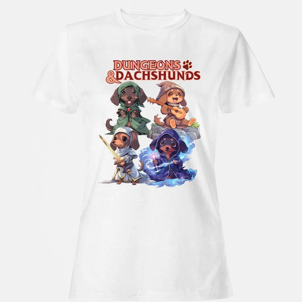 Dungeons & Dachshunds Women's T-Shirt - White - 16