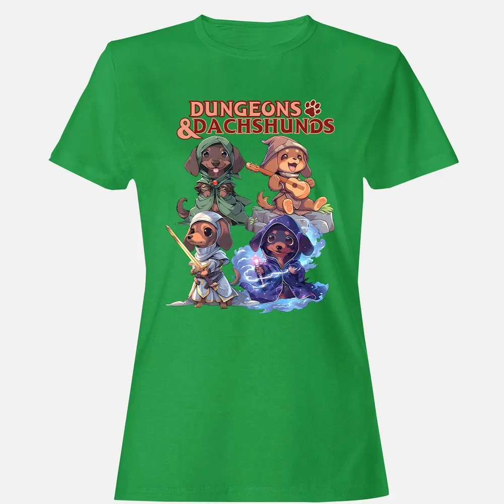 Dungeons & Dachshunds Women's T-Shirt - Irish Green - 7