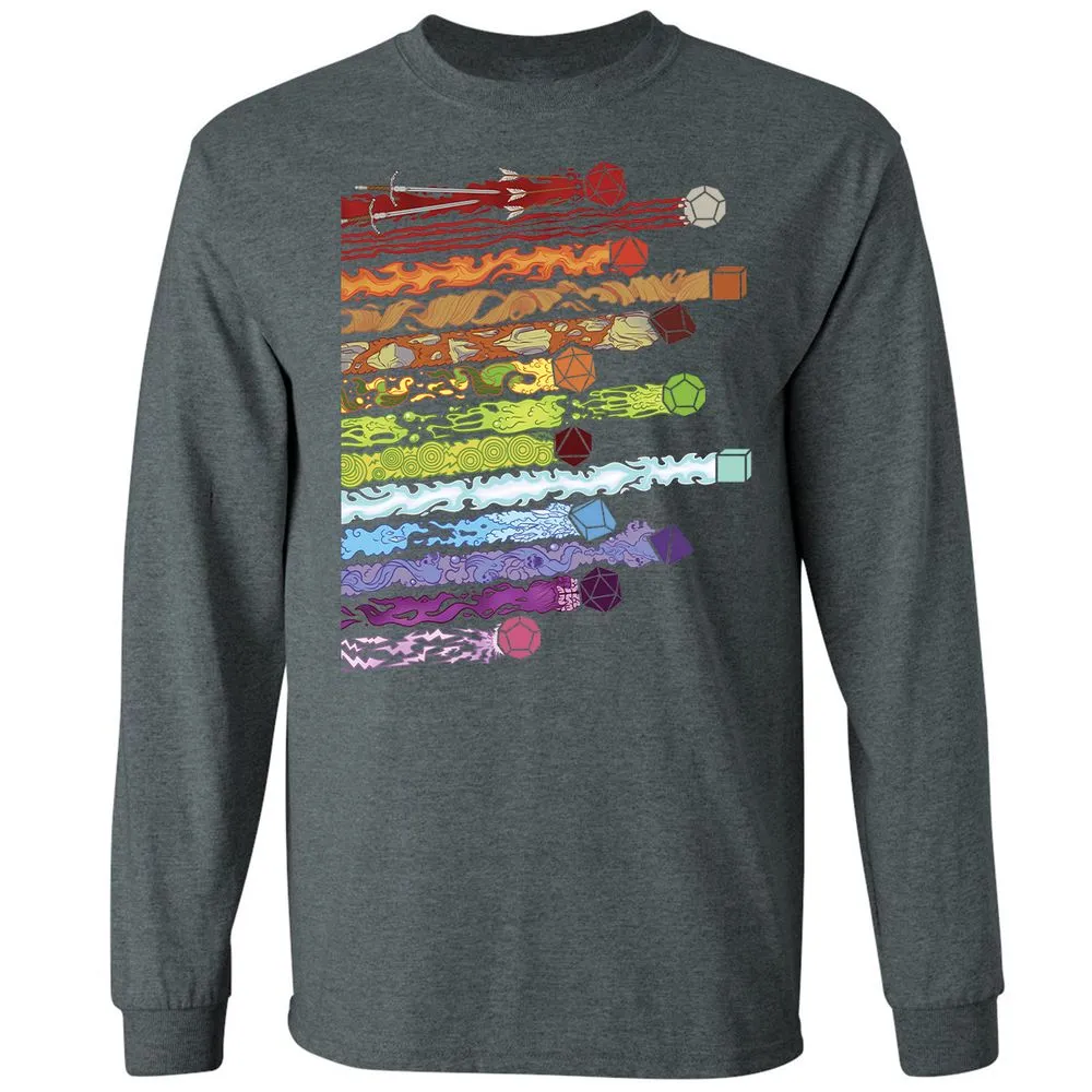 Damage Dices Long Sleeve T-Shirt - Dark Heather - 15
