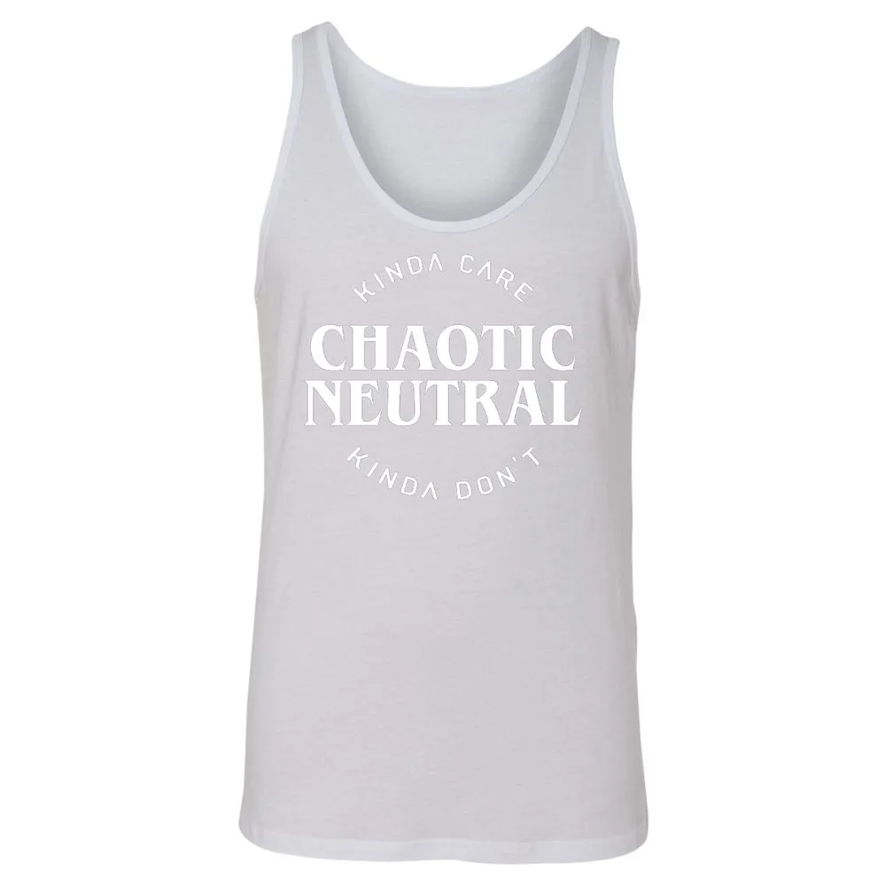 Chaotic Neutral Alignment Kinda Care Kinda Don't Unisex Jersey Tank - White - 14
