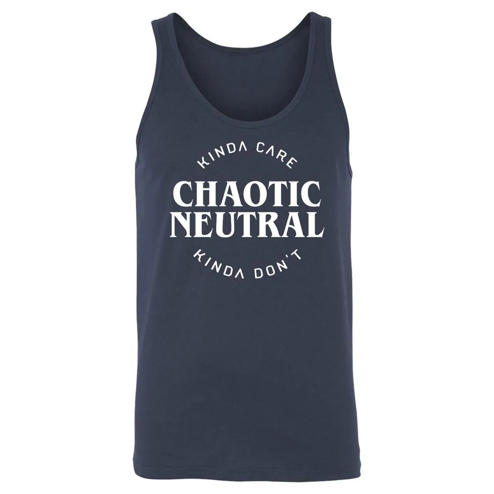 Chaotic Neutral Alignment Kinda Care Kinda Don't Unisex Jersey Tank - Navy - 2
