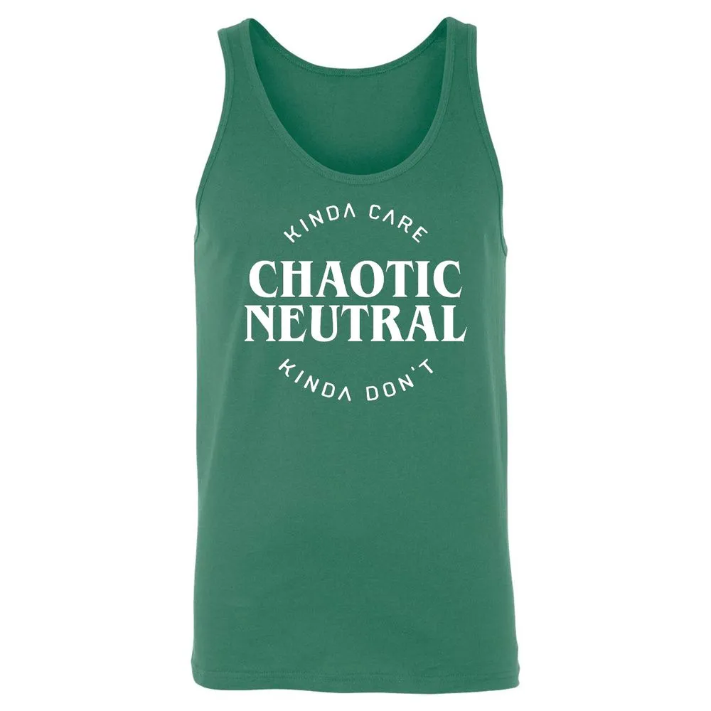 Chaotic Neutral Alignment Kinda Care Kinda Don't Unisex Jersey Tank - Kelly - 9