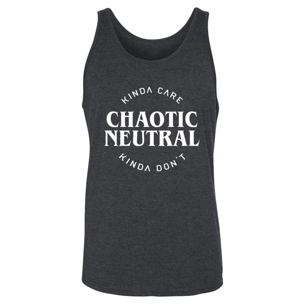 Chaotic Neutral Alignment Kinda Care Kinda Don't Unisex Jersey Tank - Dark Grey Heather - 6