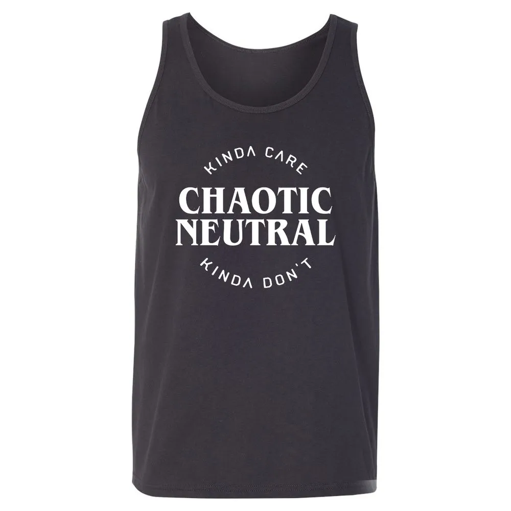 Chaotic Neutral Alignment Kinda Care Kinda Don't Unisex Jersey Tank - Dark Grey - 7