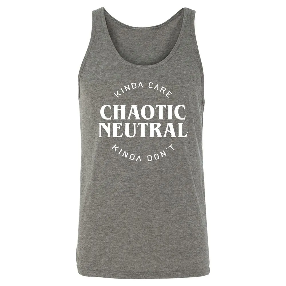 Chaotic Neutral Alignment Kinda Care Kinda Don't Unisex Jersey Tank - Grey Triblend - 8