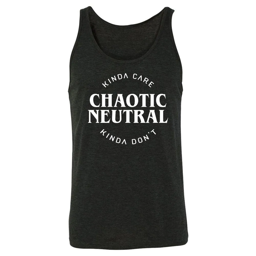 Chaotic Neutral Alignment Kinda Care Kinda Don't Unisex Jersey Tank - Charcoal Black Triblend - 5