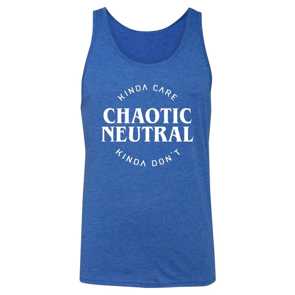 Chaotic Neutral Alignment Kinda Care Kinda Don't Unisex Jersey Tank - True Royal Triblend - 12