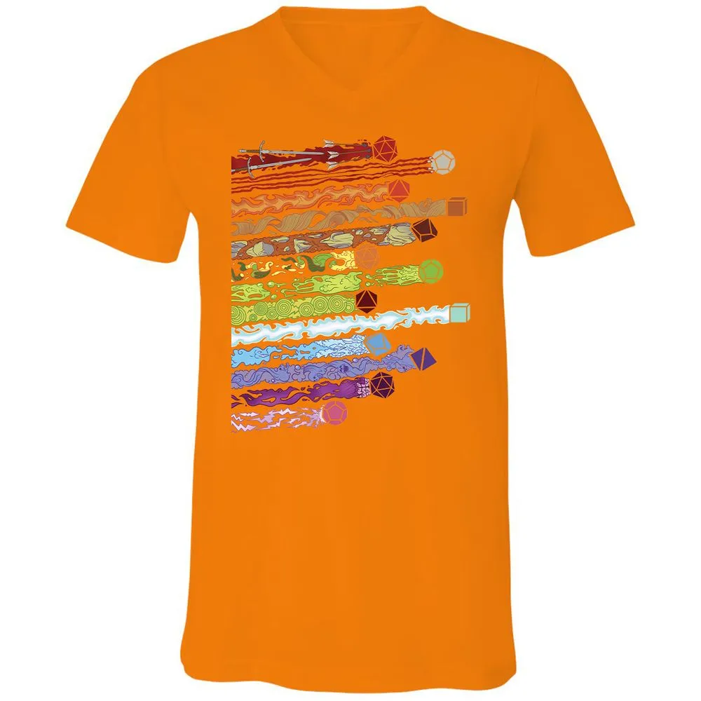 Damage Dices Unisex V-Neck T-Shirt - Orange - 11