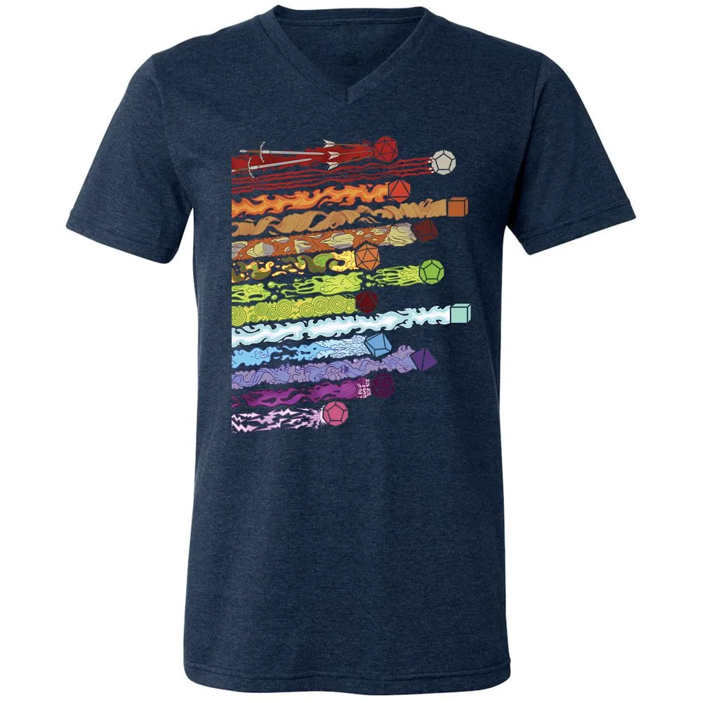 Damage Dices Unisex V-Neck T-Shirt - Heather Navy - 15
