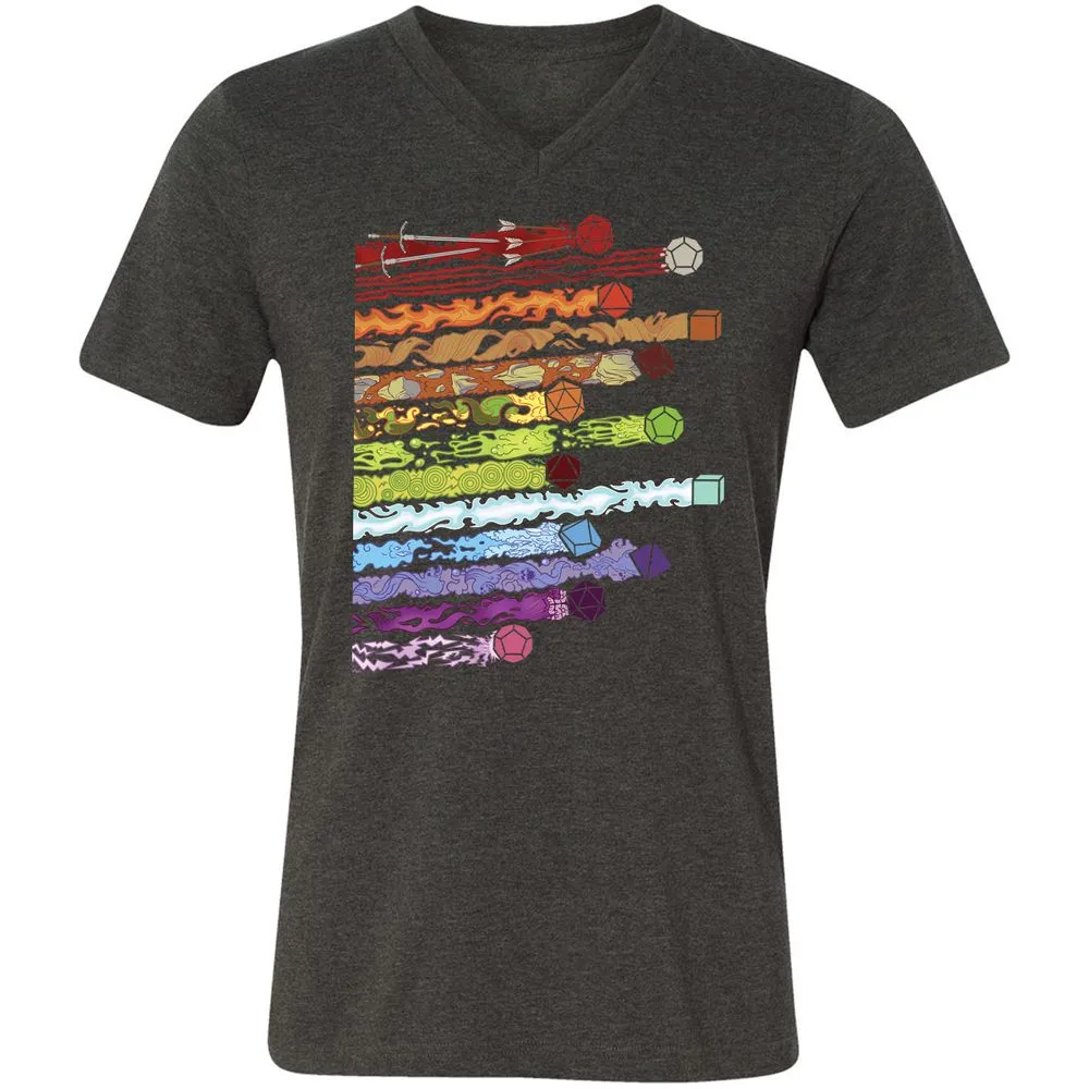 Damage Dices Unisex V-Neck T-Shirt - Dark Grey Heather - 8