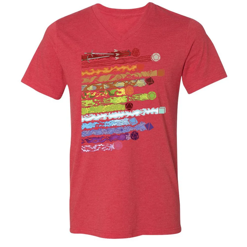 Damage Dices Unisex V-Neck T-Shirt - Heather Red - 16