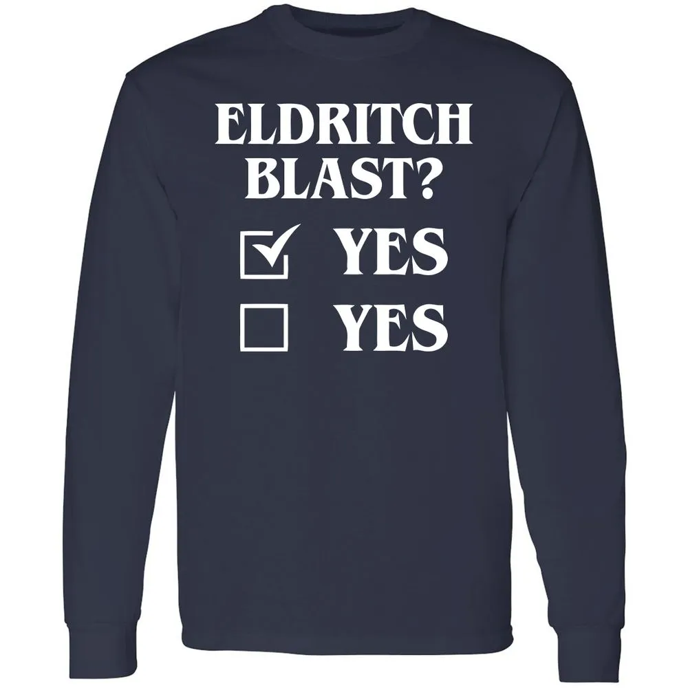 Eldritch Blast Yes Long Sleeve T-Shirt - Navy - 2