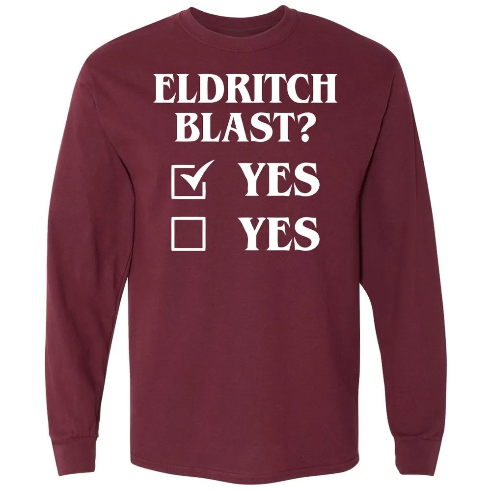 Eldritch Blast Yes Long Sleeve T-Shirt - Maroon - 11