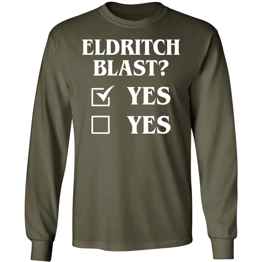 Eldritch Blast Yes Long Sleeve T-Shirt - Military Green - 16