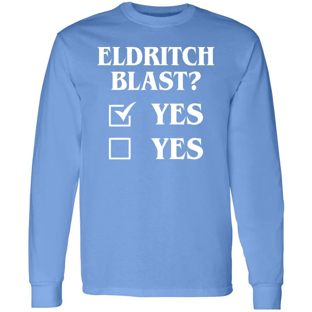 Eldritch Blast Yes Long Sleeve T-Shirt - Carolina Blue - 12