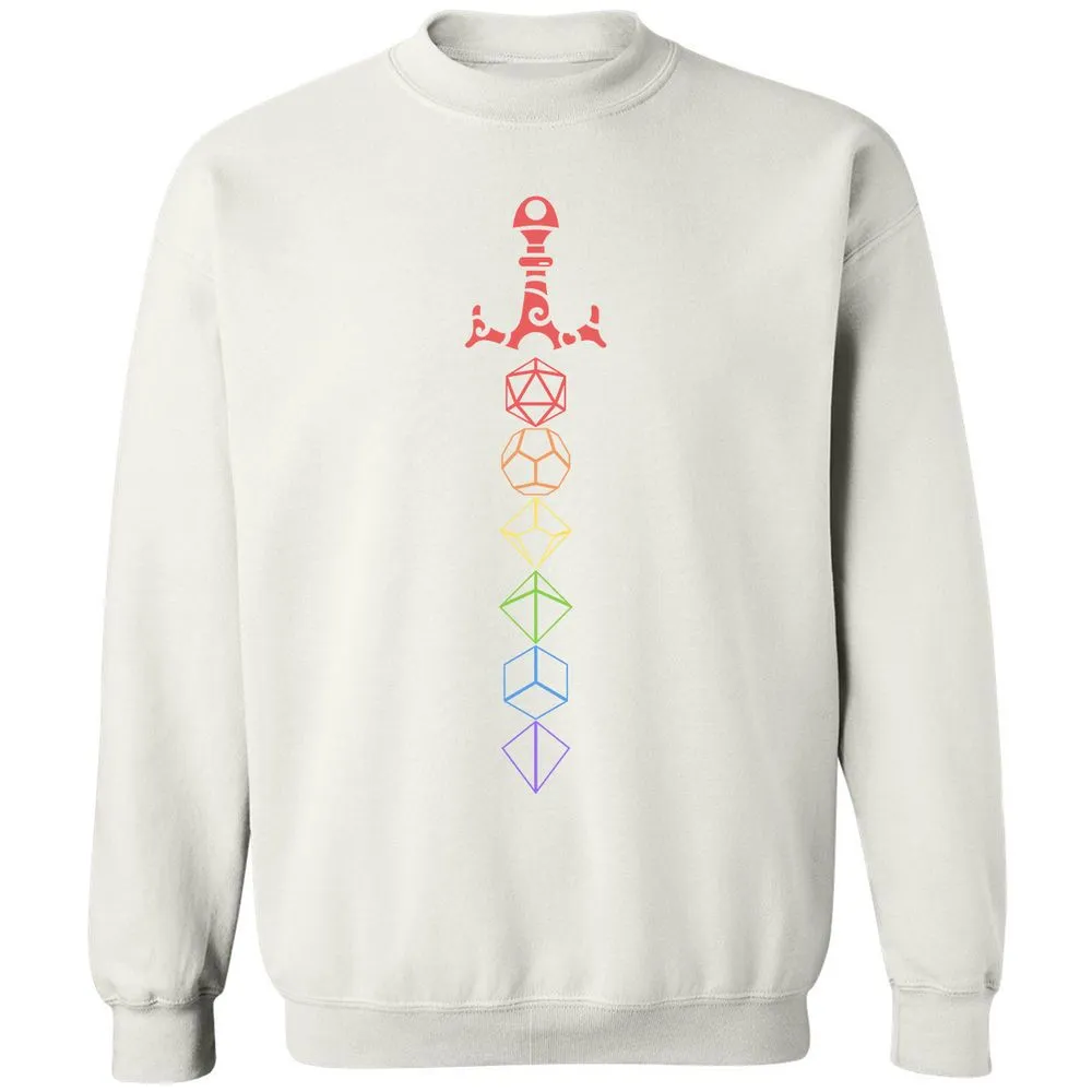 Rainbow Dice Sword LGBT Classic Unisex Sweatshirt - White - 12