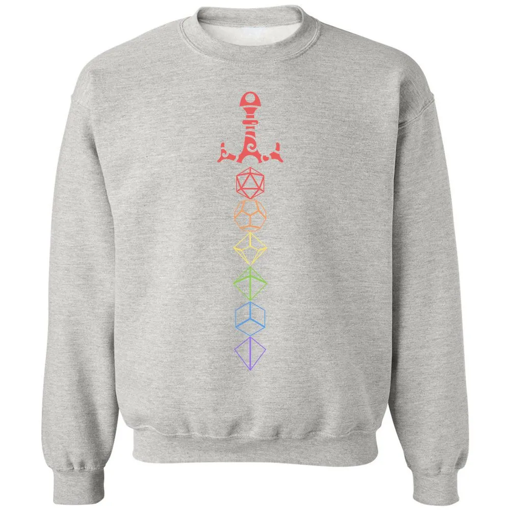 Rainbow Dice Sword LGBT Classic Unisex Sweatshirt - Ash - 8