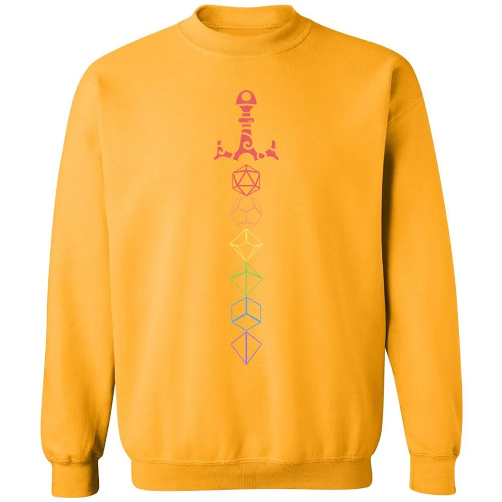 Rainbow Dice Sword LGBT Classic Unisex Sweatshirt - Gold - 11