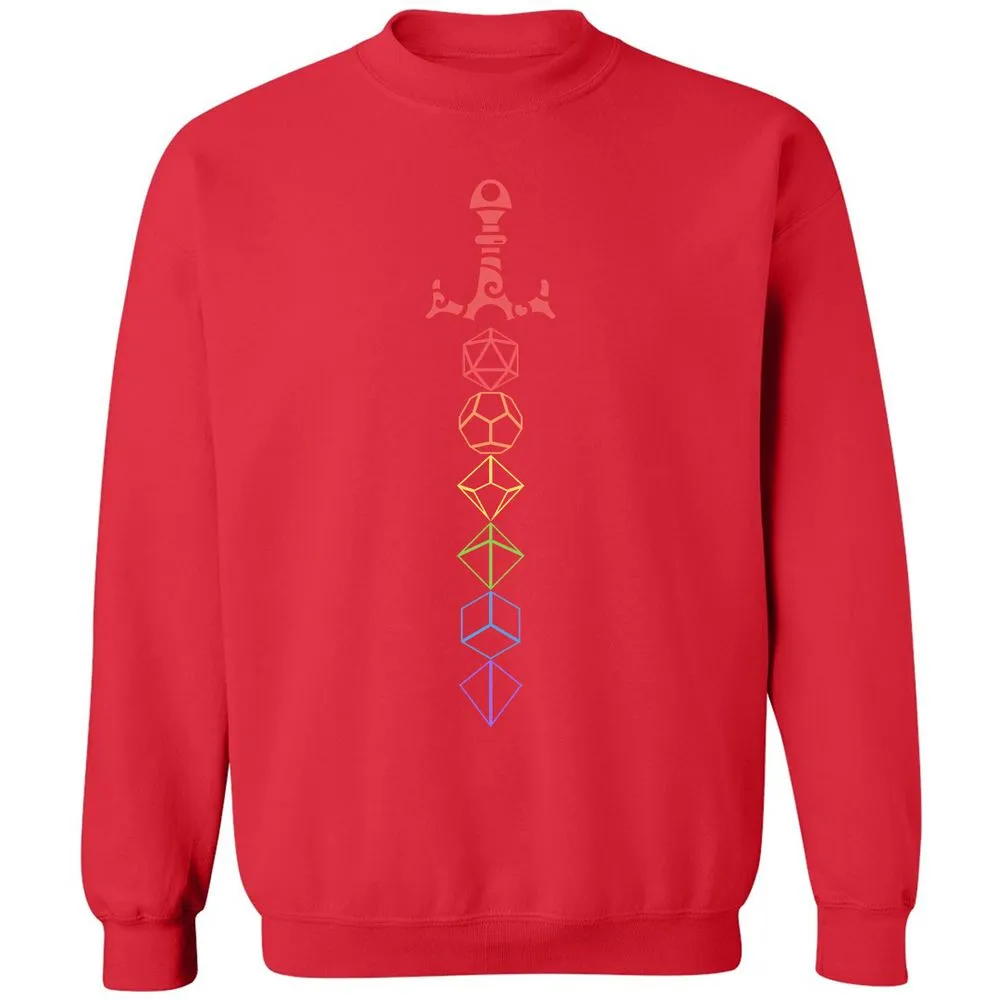 Rainbow Dice Sword LGBT Classic Unisex Sweatshirt - Red - 5