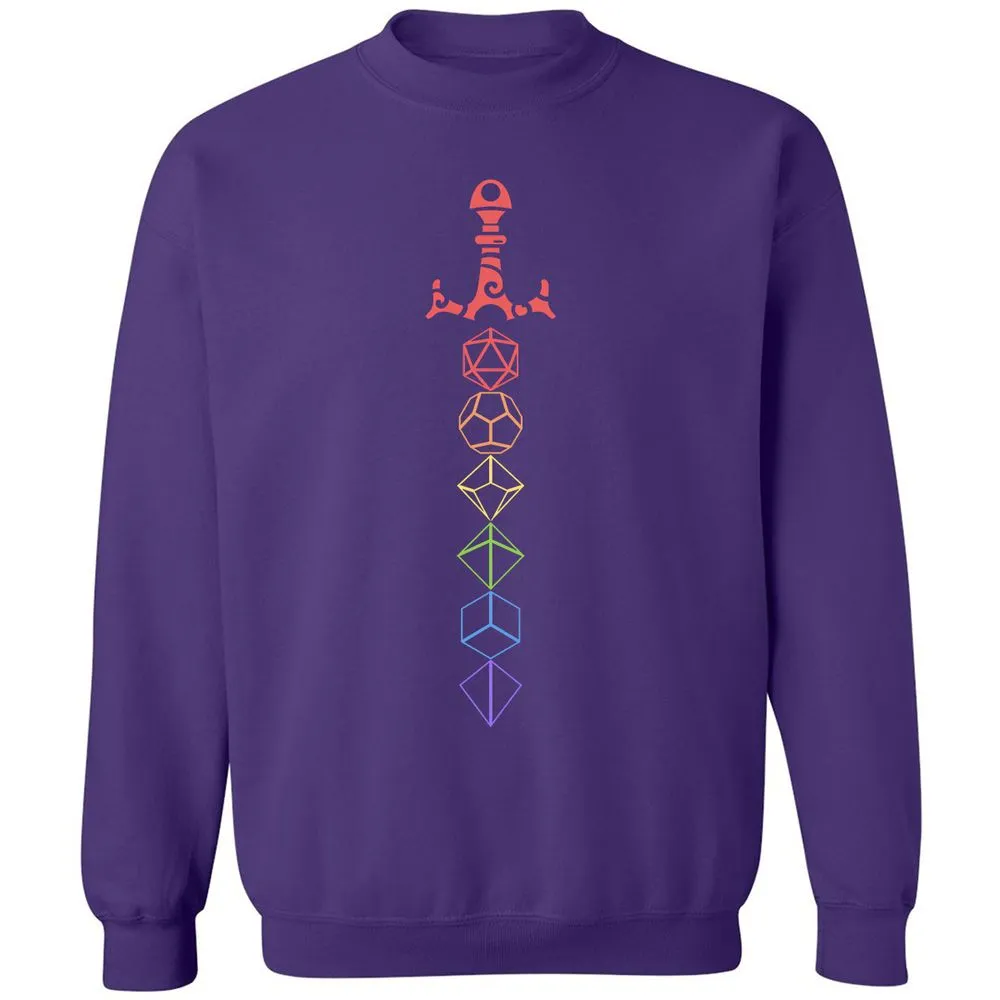 Rainbow Dice Sword LGBT Classic Unisex Sweatshirt - Purple - 6