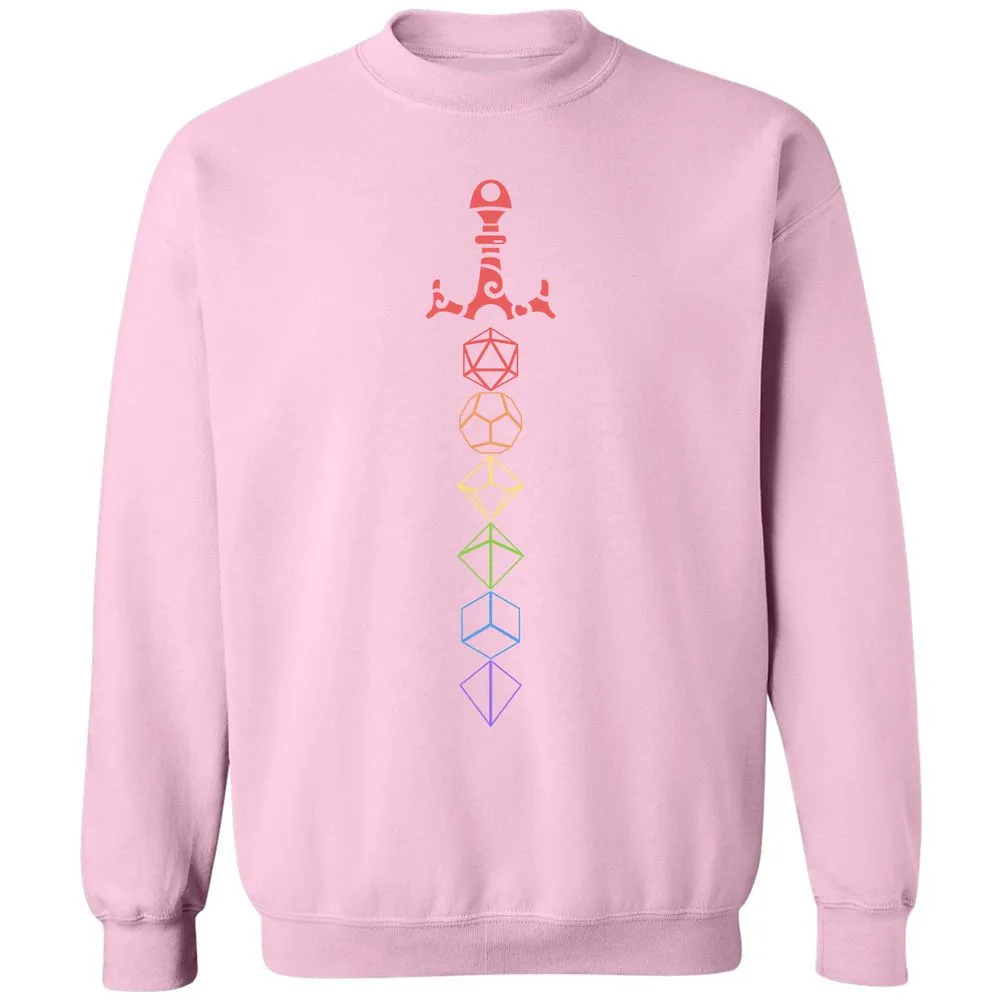 Rainbow Dice Sword LGBT Classic Unisex Sweatshirt - Light Pink - 3
