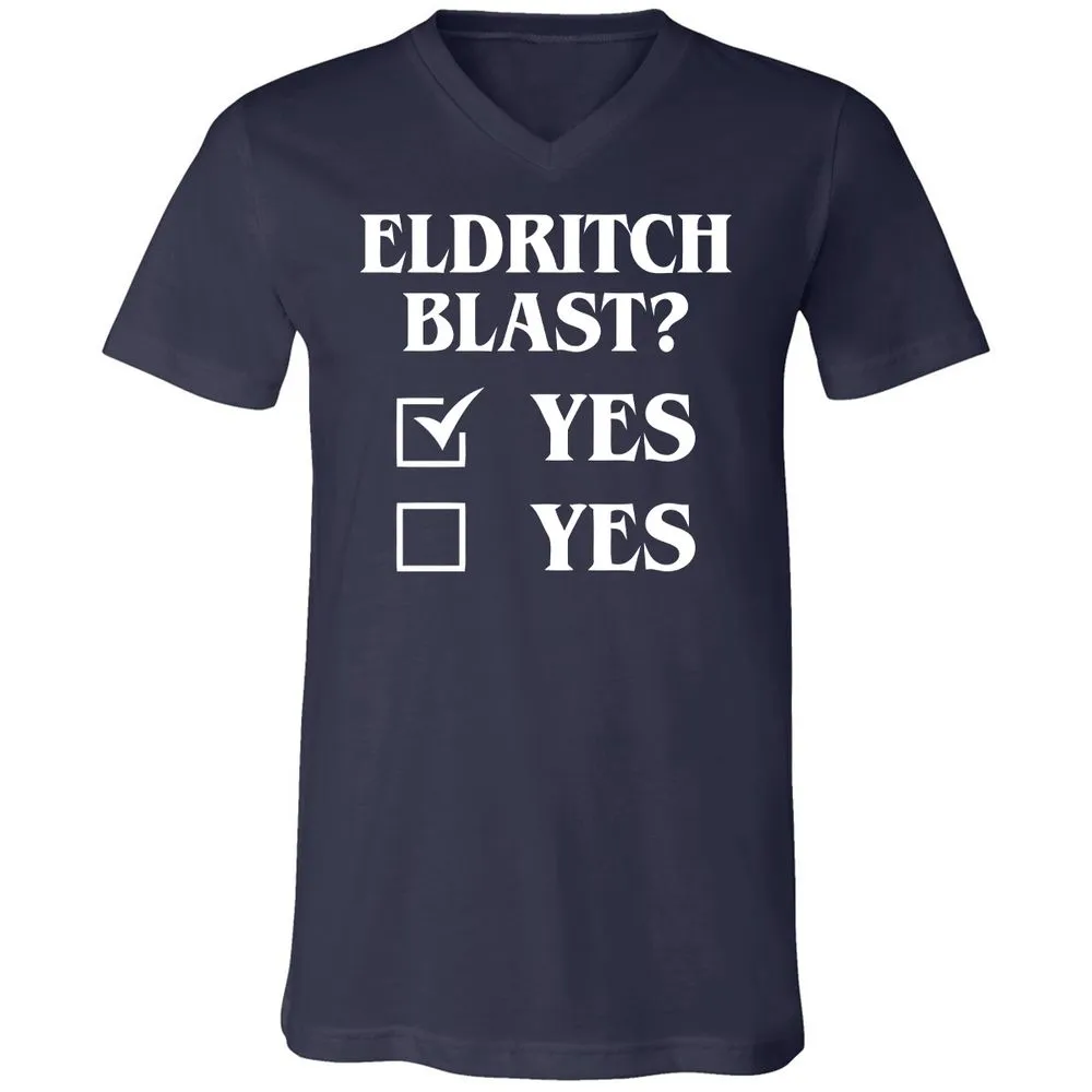 Eldritch Blast Yes Unisex V-Neck T-Shirt - Navy - 2