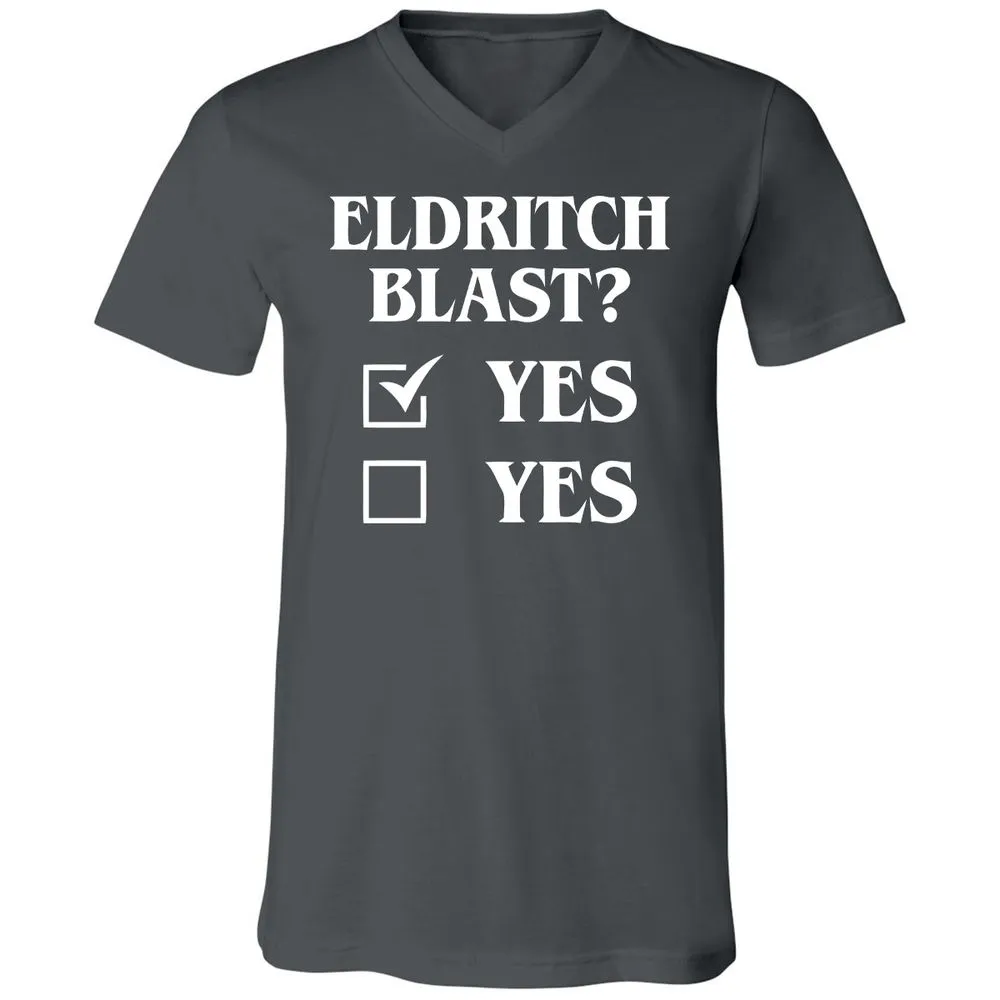 Eldritch Blast Yes Unisex V-Neck T-Shirt - Asphalt - 12